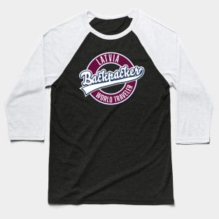 Latvia backpacker world traveler Baseball T-Shirt